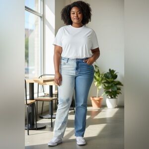 Fashion Bug 1/2 Bleached Bootcut Jeans